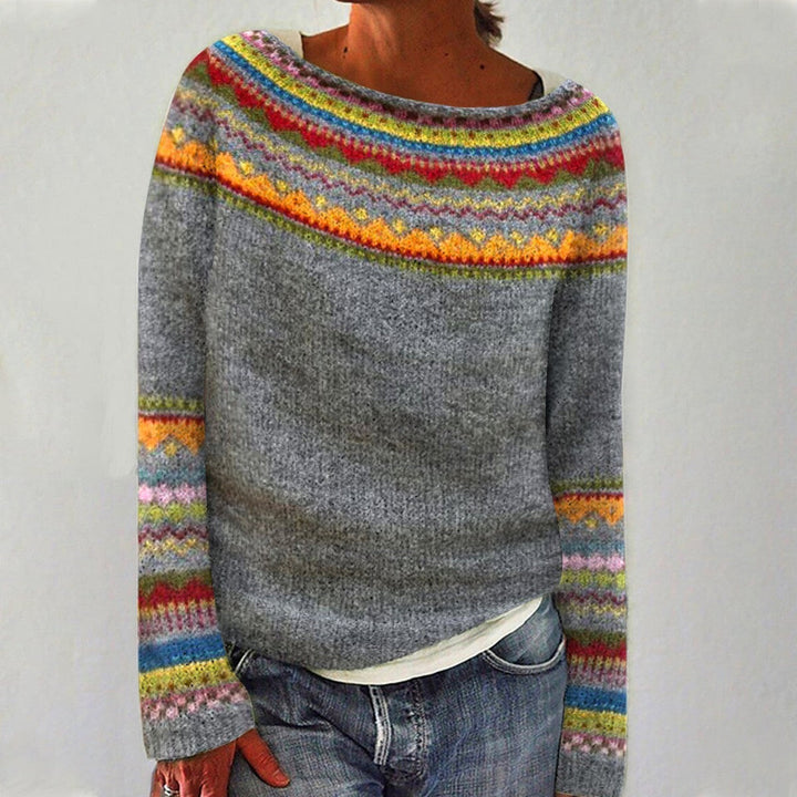 Samina™ | Joyful Nordic Knit Sweater