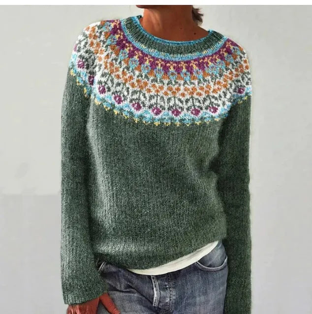 Samina™ | Joyful Nordic Knit Sweater