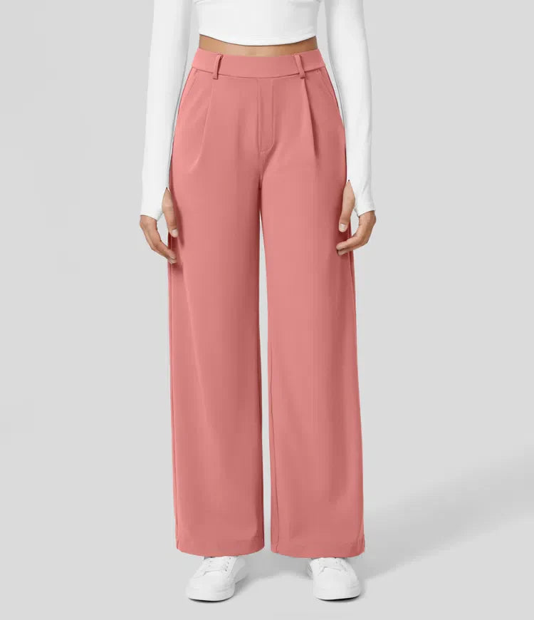 Rosé/ High-Waisted Pants