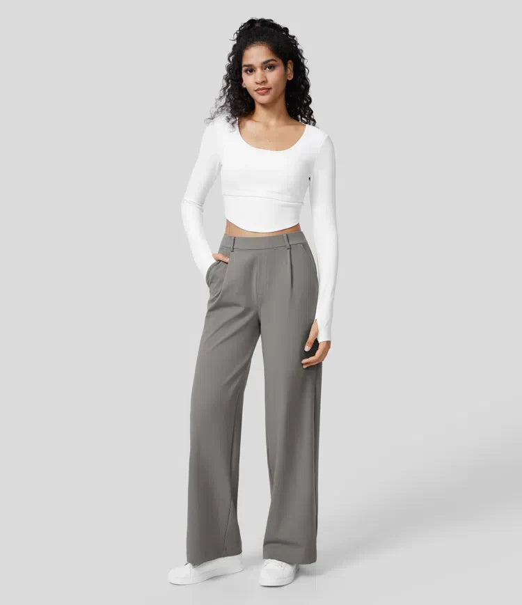 Rosé/ High-Waisted Pants