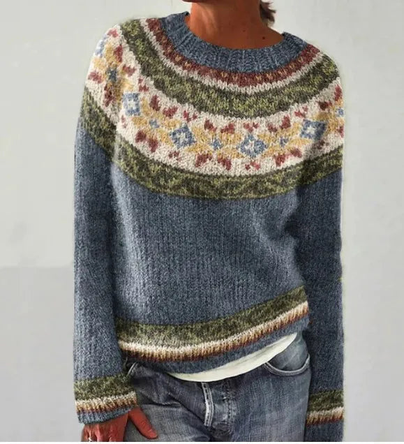 Samina™ | Joyful Nordic Knit Sweater